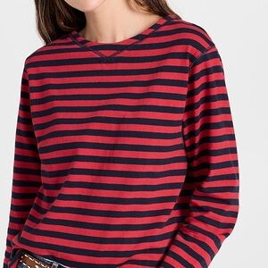ALEX Mill Lakeside Red and Blue Striped Women's Top
